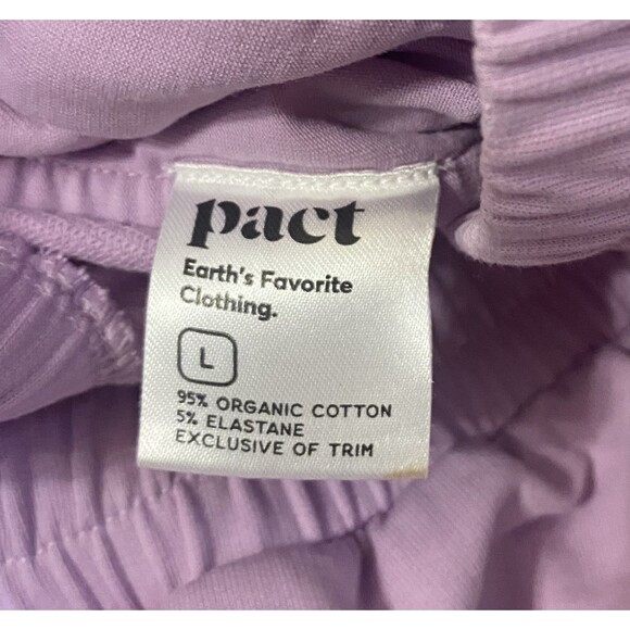 Pact Women’s Large Organic Cotton Pull On Shorts Purple Lavender with Pockets - Picture 6 of 10